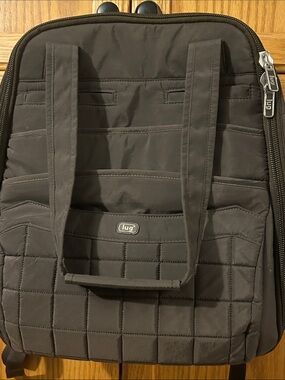lug Quilted Black Tote-Style Backpack